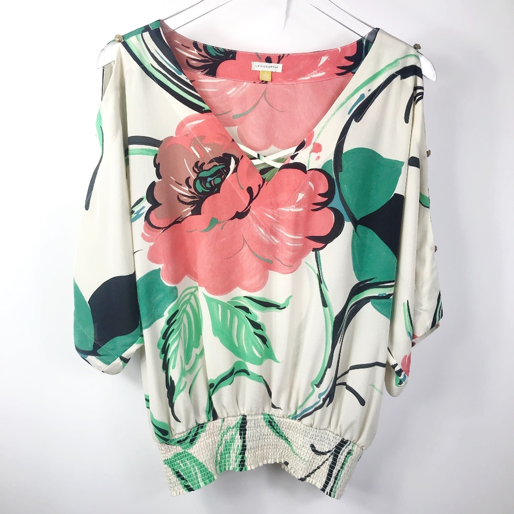 Anthropologie Leifsdottir Silk Floral Blouse Sz 8